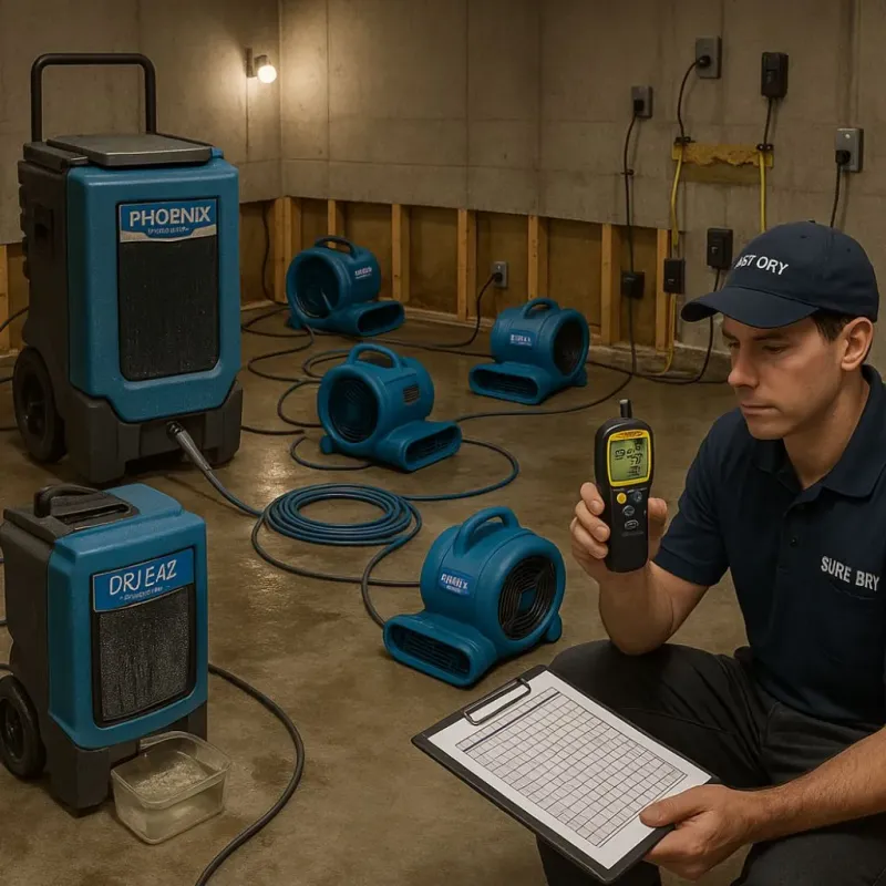 Structural Drying and Dehumidification process in Bay Hill, FL